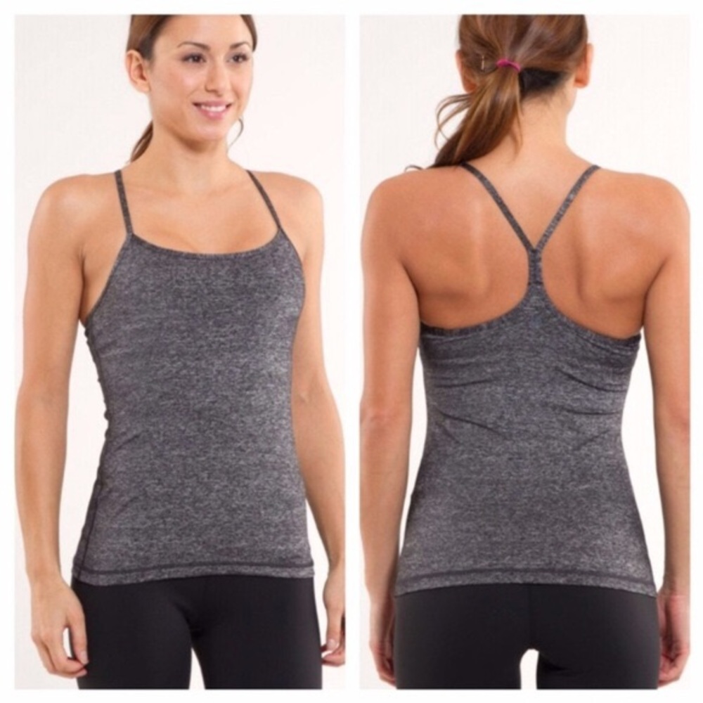 Lululemon Dark Grey Power Y Tank